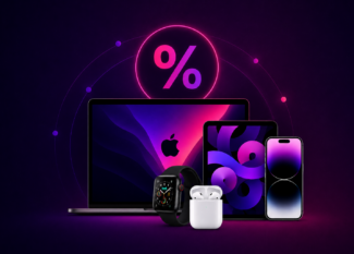 IPad, IPhone e um Mac juntos em uma composição que remete a desconto dos aparelhos