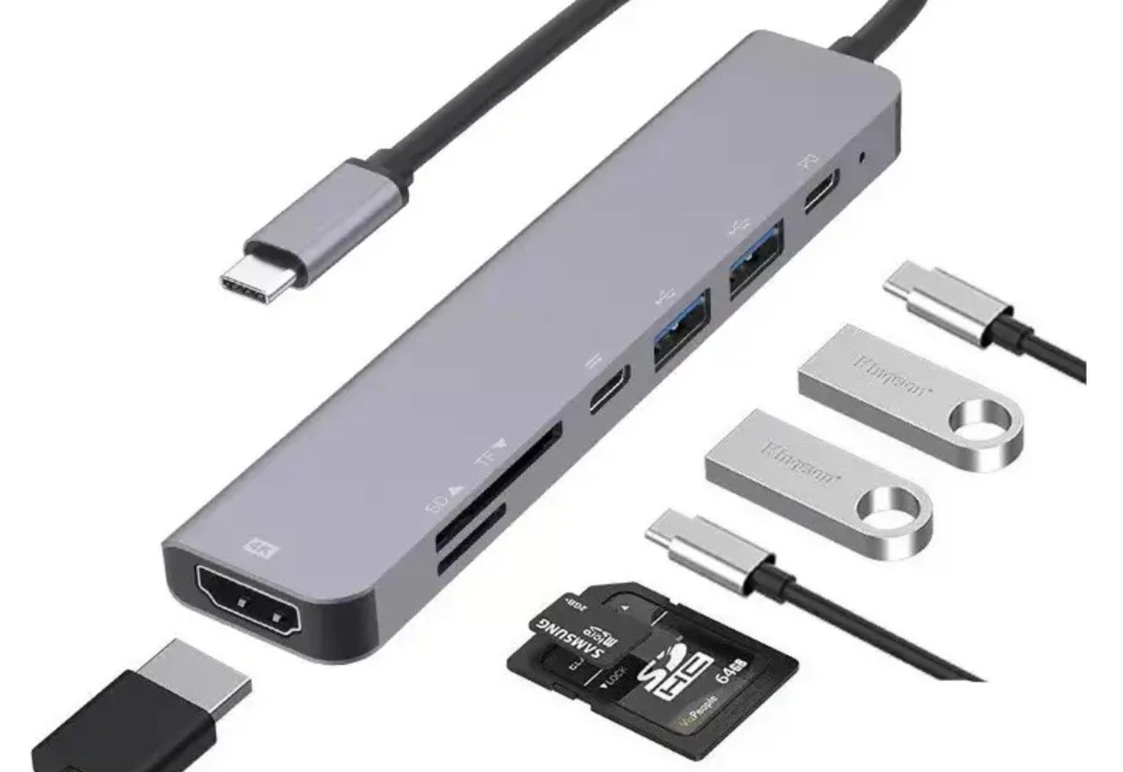 Hub usb C 7 em 1